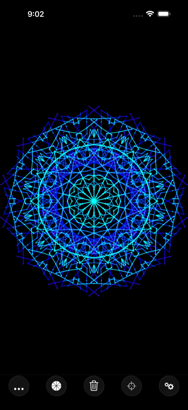 A vivid gradient pattern painted with Symmetry Lab's color system.